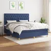 Image de vidaXL Sommier à lattes de lit avec matelas Bleu 160x200 cm Tissu