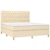 Image de vidaXL Sommier à lattes de lit avec matelas Crème 180x200 cm Tissu