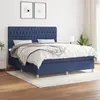 Image de vidaXL Sommier à lattes de lit avec matelas Bleu 180x200 cm Tissu