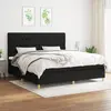 Image de vidaXL Sommier à lattes de lit avec matelas Noir 200x200 cm Tissu