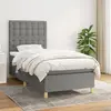 Image de vidaXL Sommier à lattes de lit avec matelas Gris foncé 80x200 cm Tissu