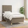 Image de vidaXL Sommier à lattes de lit avec matelas Taupe 90x190 cm Tissu