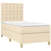 Image de vidaXL Sommier à lattes de lit et matelas Crème 90x190 cm Tissu