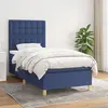 Image de vidaXL Sommier à lattes de lit avec matelas Bleu 90x200 cm Tissu