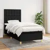Image de vidaXL Sommier à lattes de lit avec matelas Noir 100x200 cm Tissu