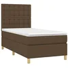Image de vidaXL Sommier à lattes de lit avec matelas Marron foncé 100x200 cm