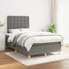 Image de vidaXL Sommier à lattes de lit avec matelas Gris foncé 120x200cm Tissu