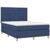 Image de vidaXL Sommier à lattes de lit avec matelas Bleu 140x200 cm Tissu