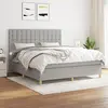 Image de vidaXL Sommier à lattes de lit avec matelas Gris clair 160x200cm Tissu