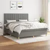 Image de vidaXL Sommier à lattes de lit avec matelas Gris foncé 160x200cm Tissu