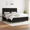 Image de vidaXL Sommier à lattes de lit avec matelas Noir 180x200 cm Tissu