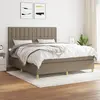 Image de vidaXL Sommier à lattes de lit avec matelas Taupe 180x200 cm Tissu