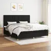 Image de vidaXL Sommier à lattes de lit avec matelas Noir 200x200 cm Tissu