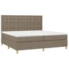 Image de vidaXL Sommier à lattes de lit avec matelas Taupe 200x200 cm Tissu