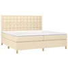 Image de vidaXL Sommier à lattes de lit avec matelas Crème 200x200 cm Tissu