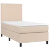 Image de vidaXL Sommier à lattes de lit avec matelas Cappuccino 90x190 cm