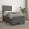 Image de vidaXL Sommier à lattes de lit avec matelas Gris 100x200 cm Similicuir