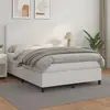 Image de vidaXL Sommier à lattes de lit avec matelas Blanc 140x200cm Similicuir