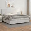 Image de vidaXL Sommier à lattes de lit avec matelas Blanc 200x200cm Similicuir