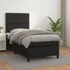 Image de vidaXL Sommier à lattes de lit avec matelas Noir 100x200 cm Similicuir