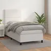 Image de vidaXL Sommier à lattes de lit avec matelas Blanc 100x200cm Similicuir