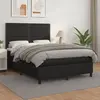 Image de vidaXL Sommier à lattes de lit avec matelas Noir 140x200 cm Similicuir
