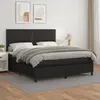Image de vidaXL Sommier à lattes de lit avec matelas Noir 180x200 cm Similicuir