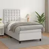 Image de vidaXL Sommier à lattes de lit avec matelas Blanc 90x200 cm Similicuir