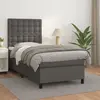 Image de vidaXL Sommier à lattes de lit avec matelas Gris 90x200 cm Similicuir
