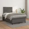 Image de vidaXL Sommier à lattes de lit avec matelas Gris 120x200 cm Similicuir