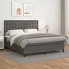 Image de vidaXL Sommier à lattes de lit avec matelas Gris 160x200 cm Similicuir