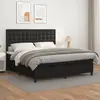 Image de vidaXL Sommier à lattes de lit avec matelas Noir 180x200 cm Similicuir