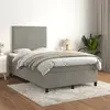 Image de vidaXL Sommier à lattes de lit et matelas Gris clair 120x200cm Velours