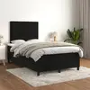 Image de vidaXL Sommier à lattes de lit avec matelas Noir 120x200 cm Velours