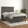 Image de vidaXL Sommier à lattes de lit et matelas Gris foncé 140x190cm Velours