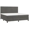 Image de vidaXL Sommier à lattes de lit et matelas Gris foncé 200x200cm Velours