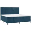 Image de vidaXL Sommier à lattes de lit et matelas Bleu foncé 200x200cm Velours