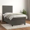 Image de vidaXL Sommier à lattes de lit avec matelas Gris foncé 100x200 cm