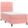 Image de vidaXL Sommier à lattes de lit avec matelas Rose 100x200 cm Velours