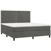 Image de vidaXL Sommier à lattes de lit et matelas Gris foncé 160x200cm Velours