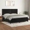 Image de vidaXL Sommier à lattes de lit et matelas Noir 200x200 cm Velours