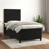 Image de vidaXL Sommier à lattes de lit avec matelas Noir 100x200 cm Velours