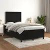 Image de vidaXL Sommier à lattes de lit avec matelas Noir 120x200 cm Velours