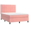 Image de vidaXL Sommier à lattes de lit avec matelas Rose 140x190 cm Velours