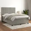Image de vidaXL Sommier à lattes de lit et matelas Gris clair 140x200cm Velours