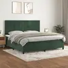Image de vidaXL Sommier à lattes de lit et matelas Vert foncé 200x200cm Velours