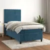 Image de vidaXL Sommier à lattes de lit et matelas Bleu foncé 80x200 cm Velours