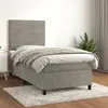 Image de vidaXL Sommier à lattes de lit et matelas Gris clair 90x190 cm Velours