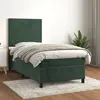 Image de vidaXL Sommier à lattes de lit avec matelas Vert foncé 90x190 cm