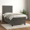 Image de vidaXL Sommier à lattes de lit et matelas Gris foncé 90x200 cm Velours